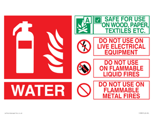 WATER Fire Extinguisher Identification Sign